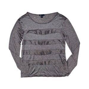 GAP Girl's Grey Ruffled Long Sleeve Top